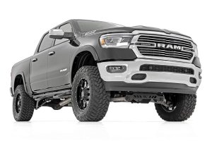 Ram 1500 LED Grille Kit - Rough Country - Dual 6in Slimline - Black - '19-'24